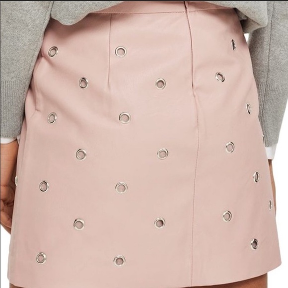 TOPSHOP Pink Leather Skirt - Picture 1 of 4